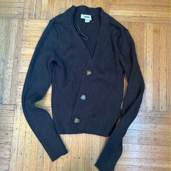 Garage dark green button up sweater - Picture 1 of 3